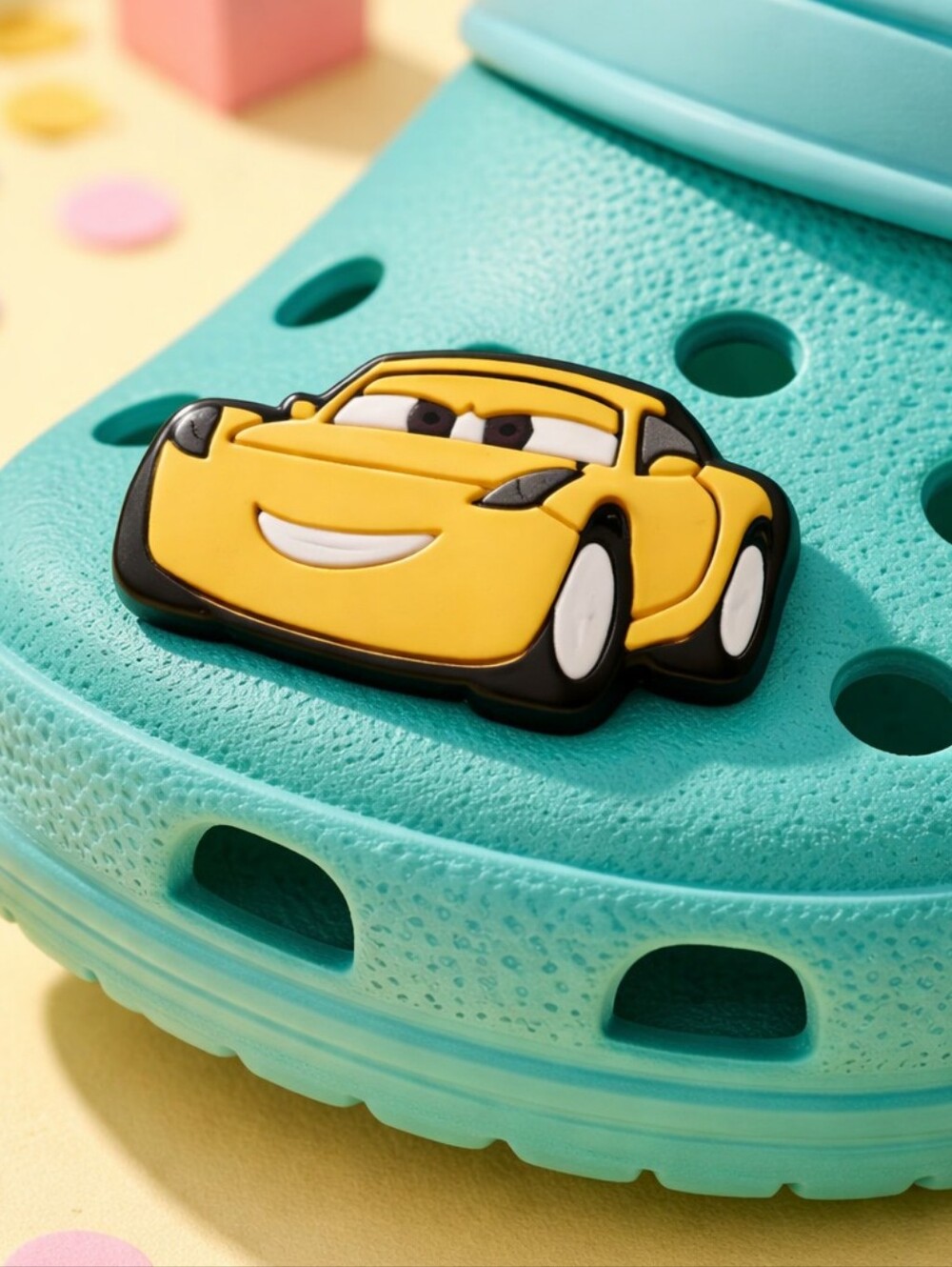 CARS Cruz Ramirez  Croc Shoe Charms | Fun Jibbitz Style Disney Cartoon Yellow